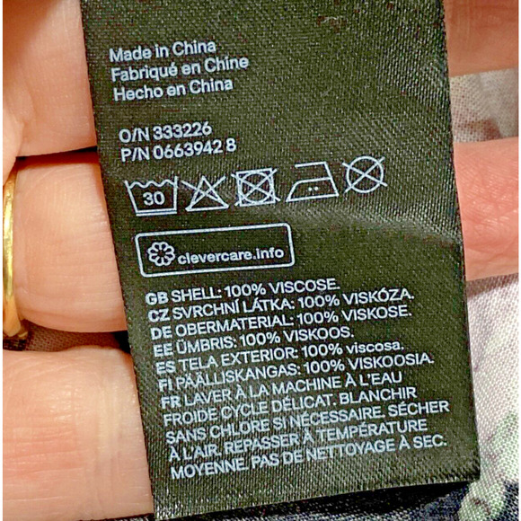 NEW H&M Size 4 Long Sleeve Dress Lilac Floral Print & Goldfinches Boho Casual - Picture 12 of 12